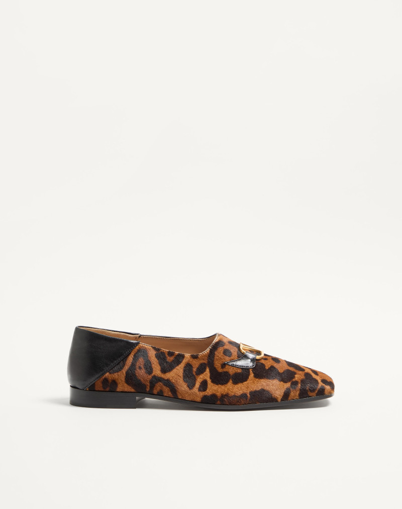 VALENTINO GARAVANI BABOUCHE HAIRCALF LOAFERS WITH FAUVE ECLAT PRINT 1