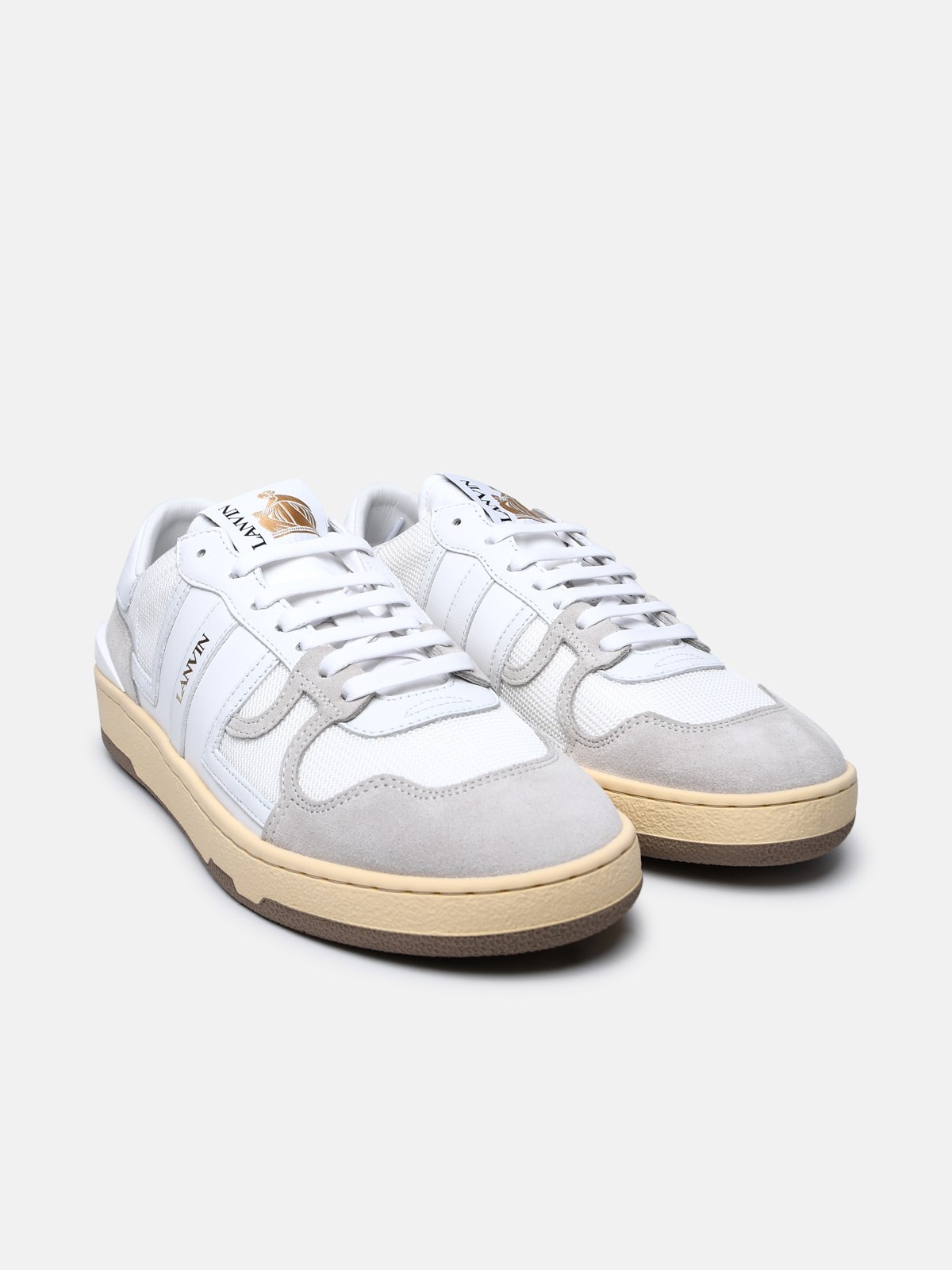 WHITE LEATHER BLEND SNEAKERS - 2