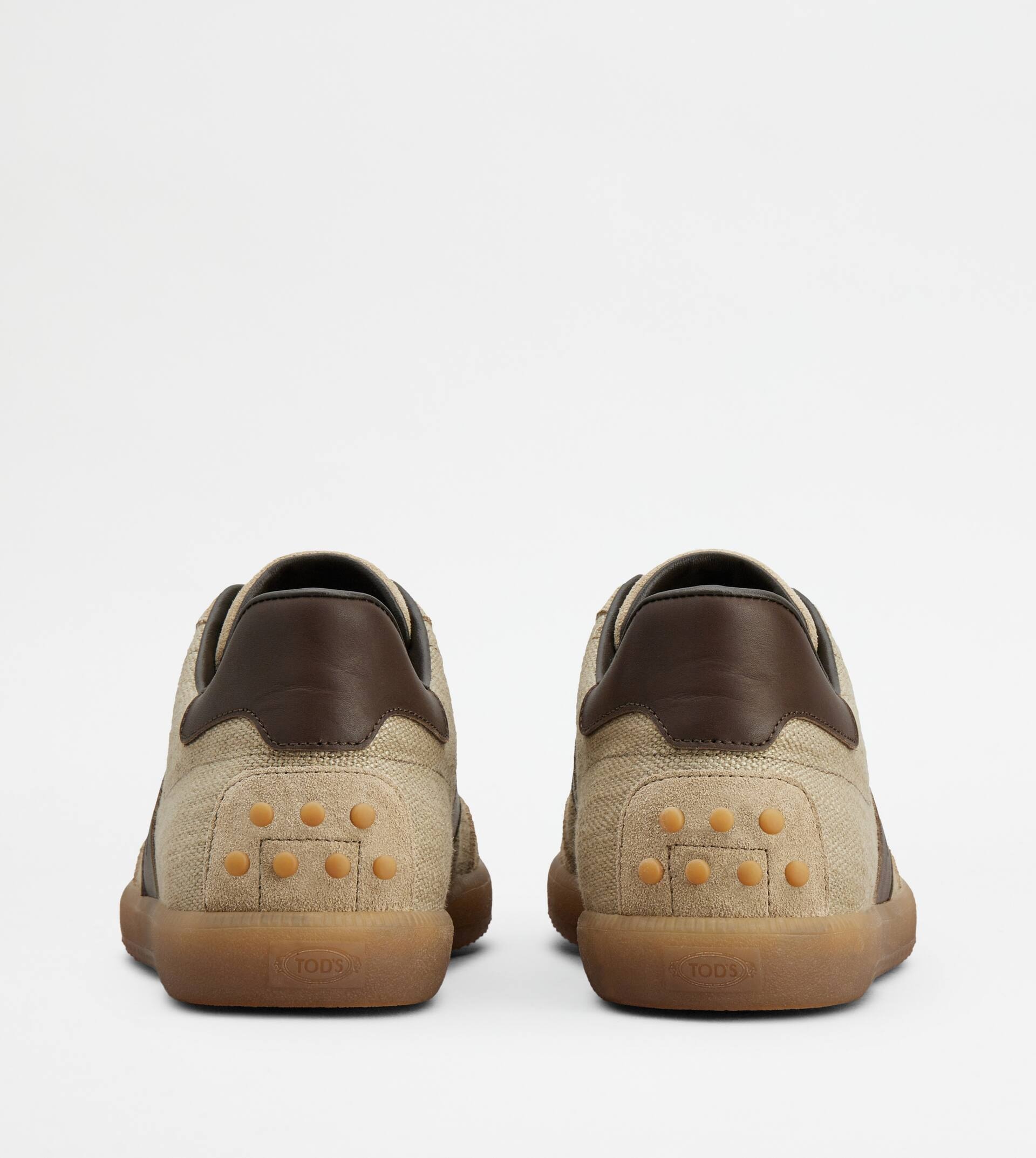 TOD'S TABS SNEAKERS IN FABRIC E SUEDE - BEIGE, BROWN - 2