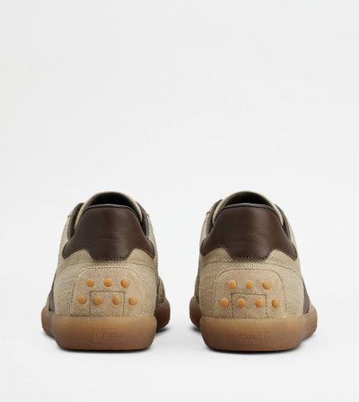Tod's TOD'S TABS SNEAKERS IN FABRIC E SUEDE - BEIGE, BROWN outlook