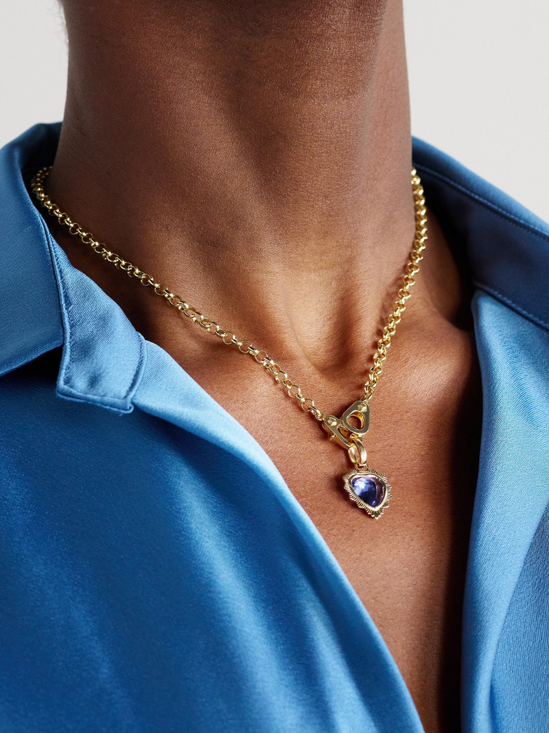 FOUNDRAE Heart 18-karat Gold Tanzanite Necklace outlook