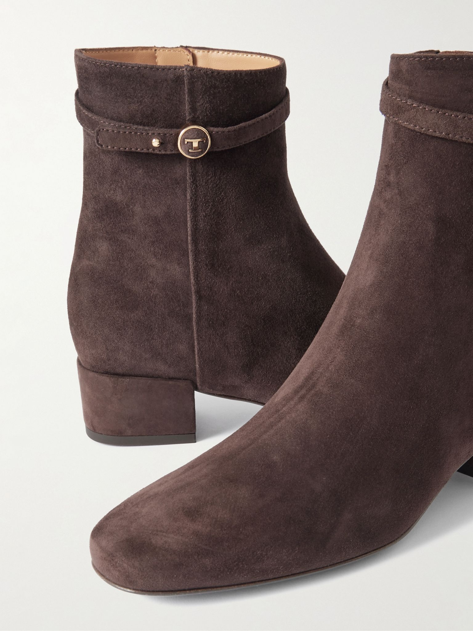 Embellished suede ankle boots Dark brown - 4