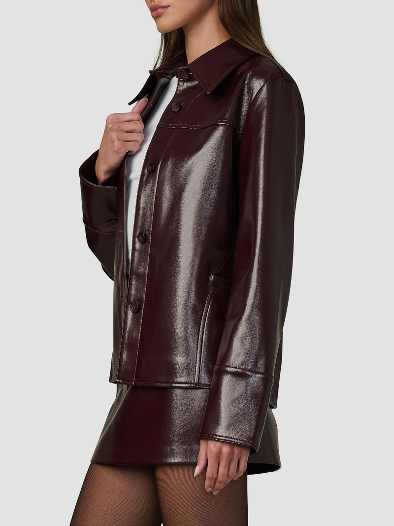 Women's The Daisy Faux Leather Jacket - Bordeaux 4