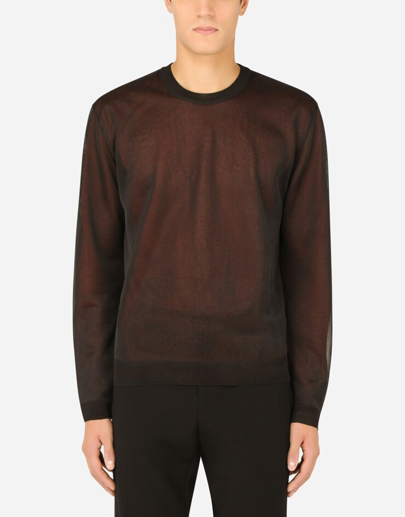 Round-neck technical yarn sweater 2