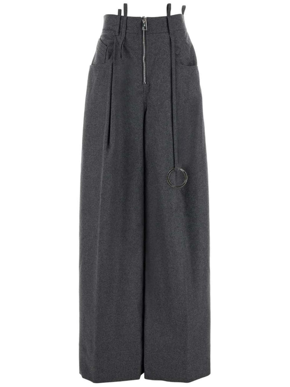 wool wide-leg trousers - 1