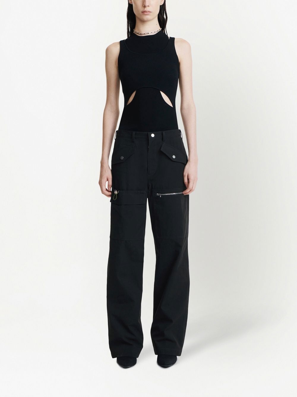 multi-pocket straight-leg trousers - 3