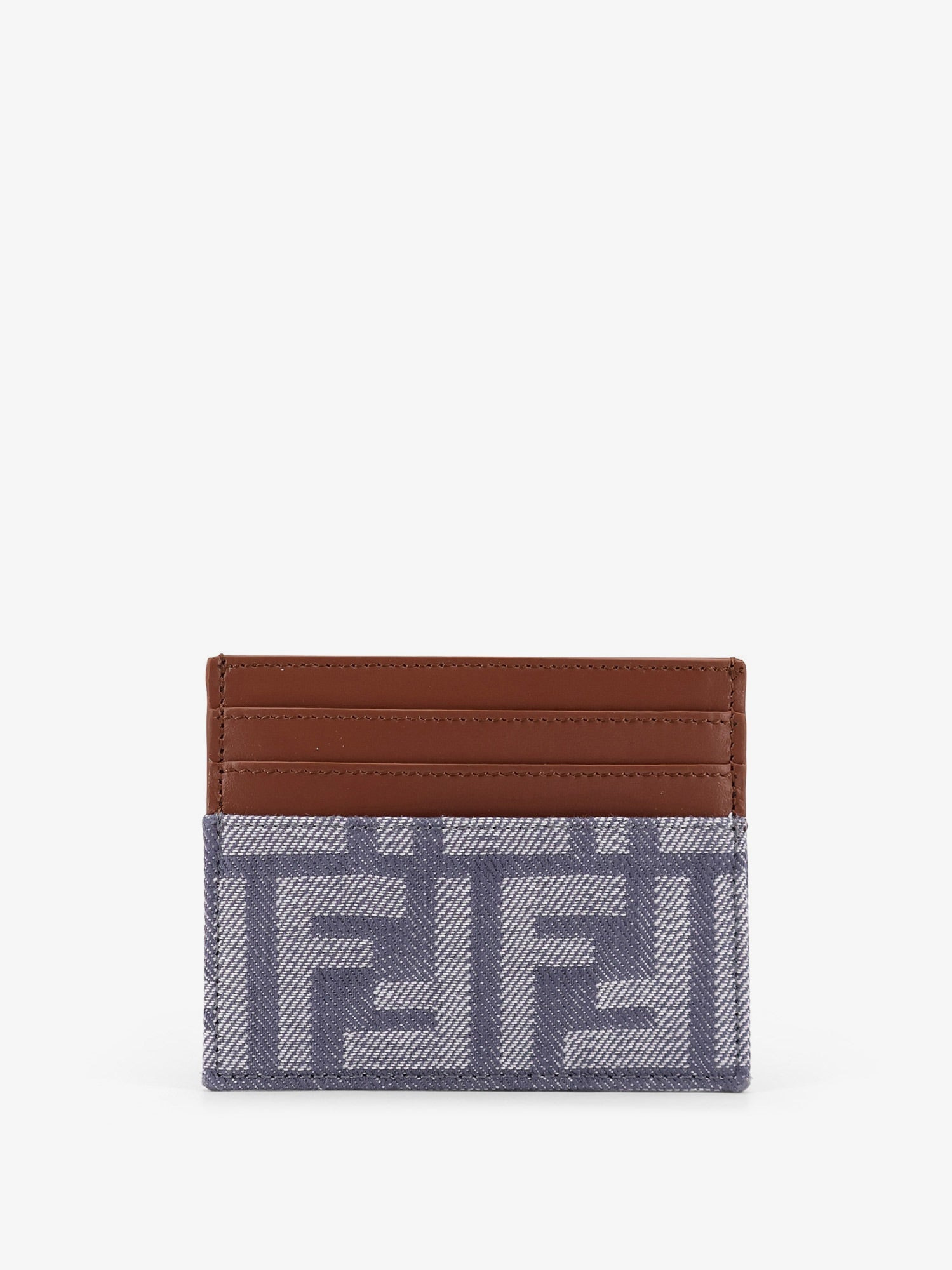 Fendi Women Leather And Ff Jacquard Fabric Cardholder - 1