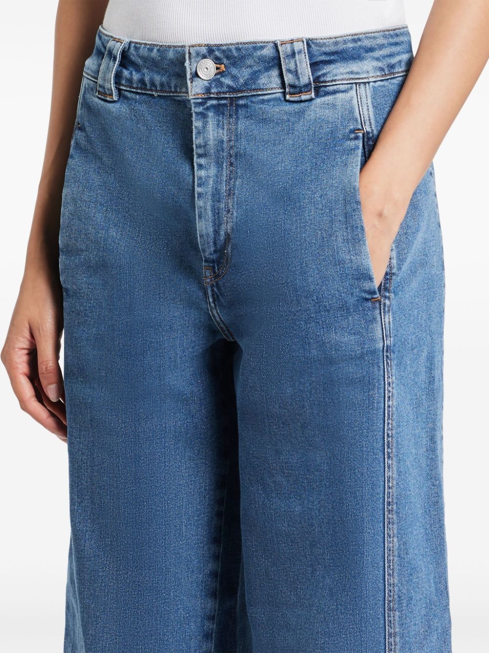 stretch-denim wide-leg jeans - 5