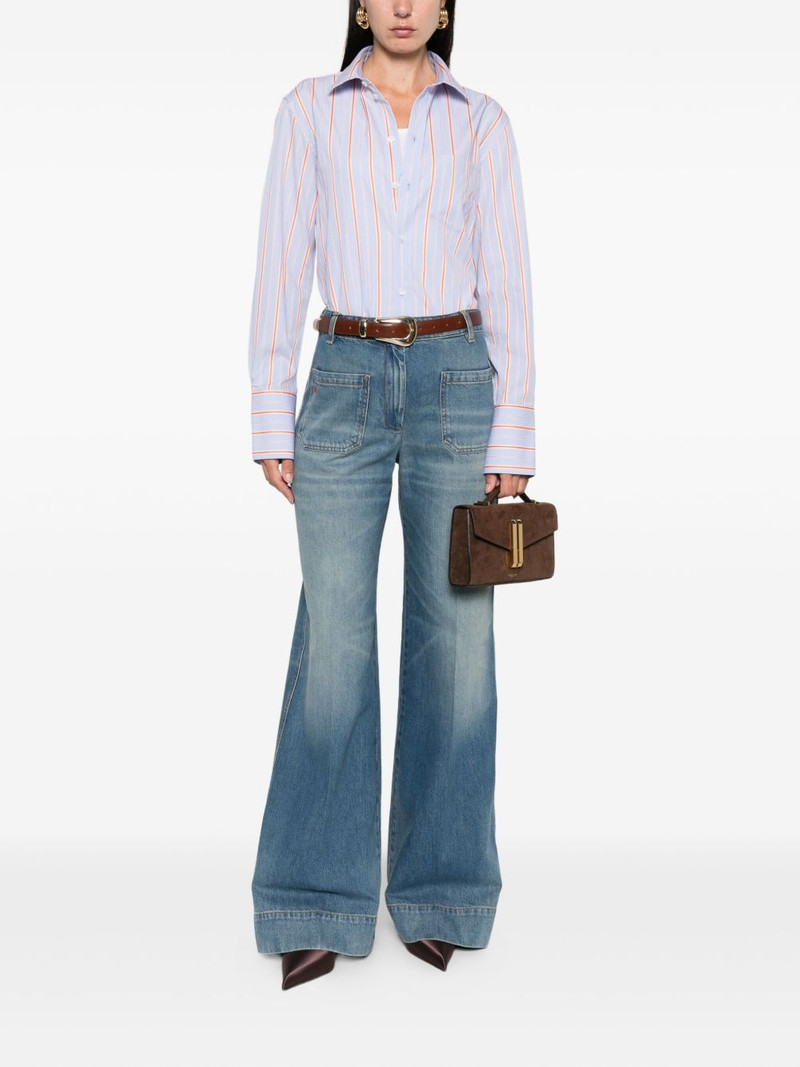 Victoria Beckham striped cotton long-sleeve shirt outlook