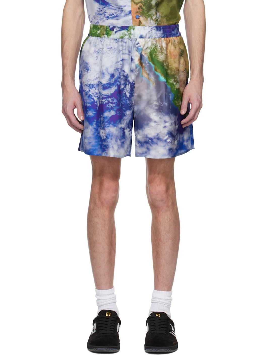 Multicolor Earth Print Shorts - 1