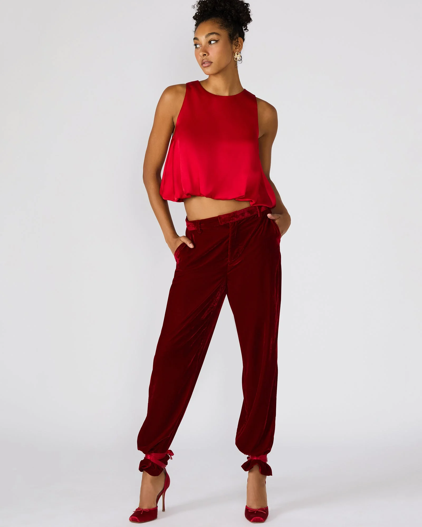 TONIA PANT RED VELVET - 1