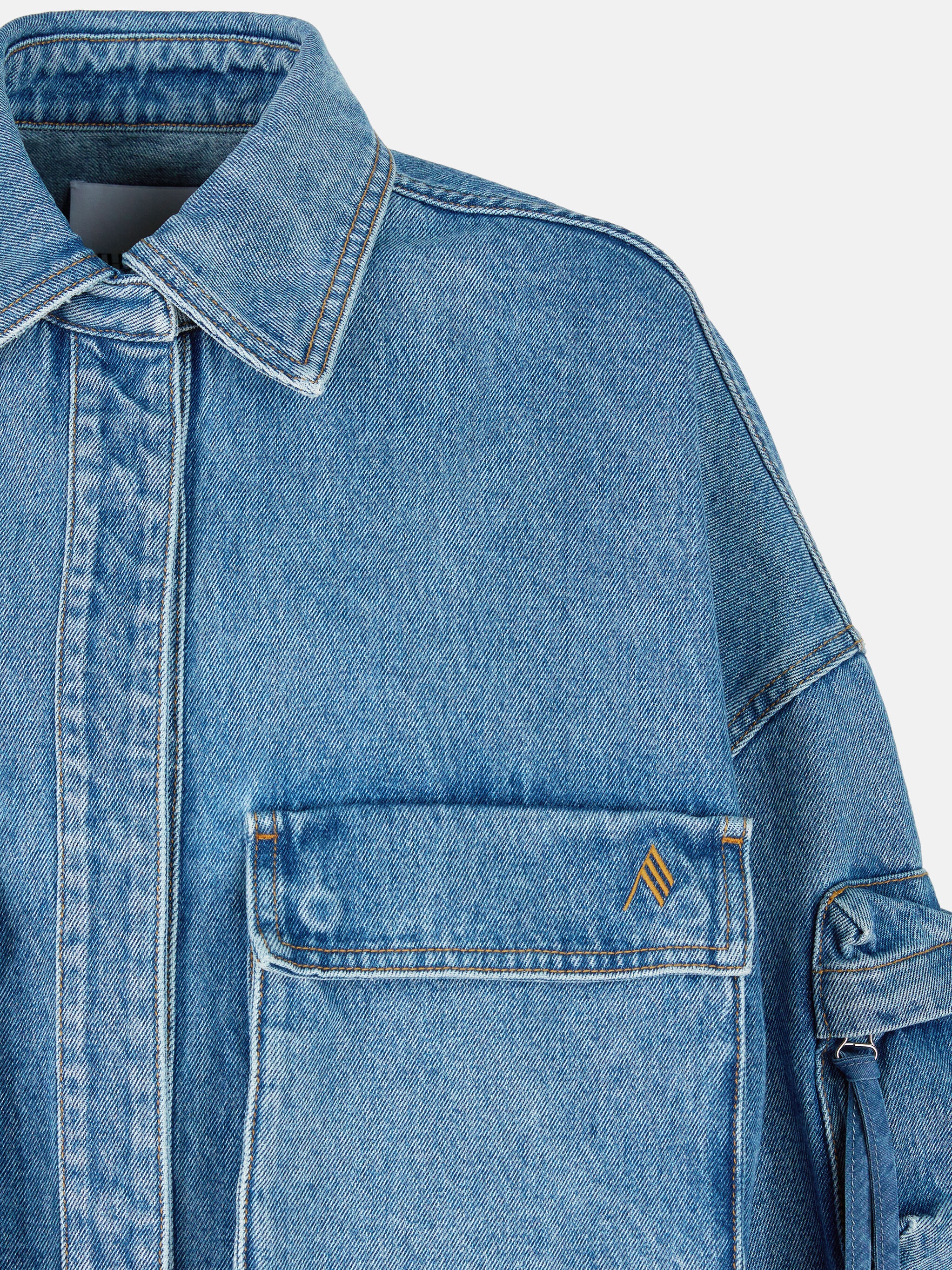 ''FERN'' WASHED BLUE SHORT COAT - 4