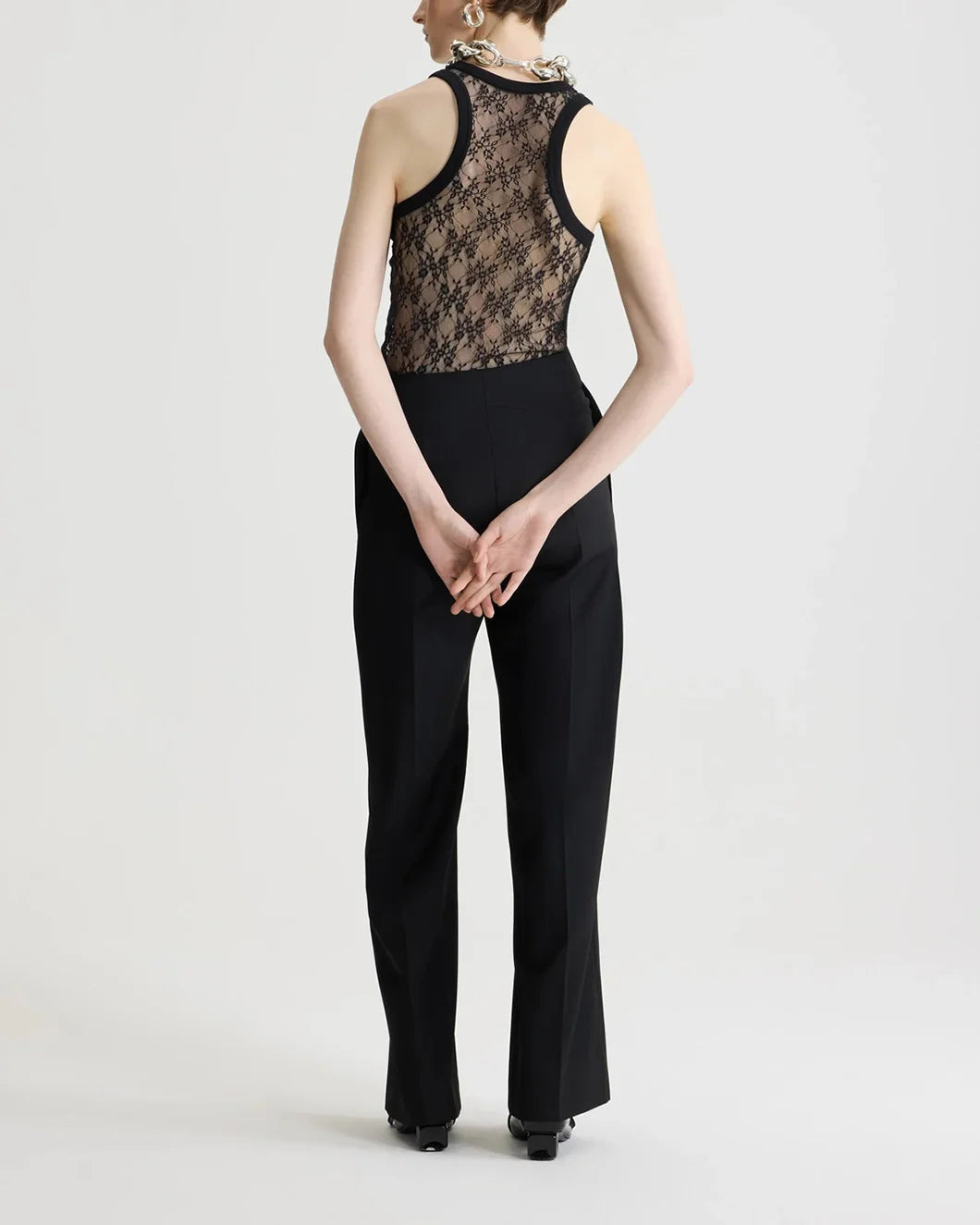 TANK TOP IN LACE JERSEY - 3