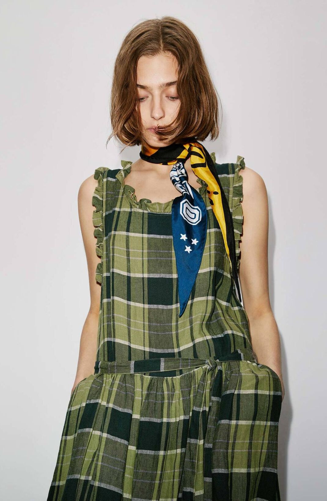 Checked linen dress - 4