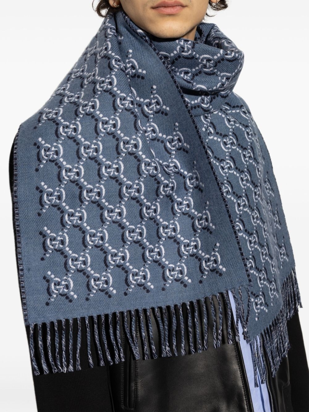 GG Shadow wool scarf - 4