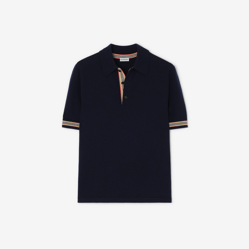 Icon Stripe Trim Wool Polo Shirt 1