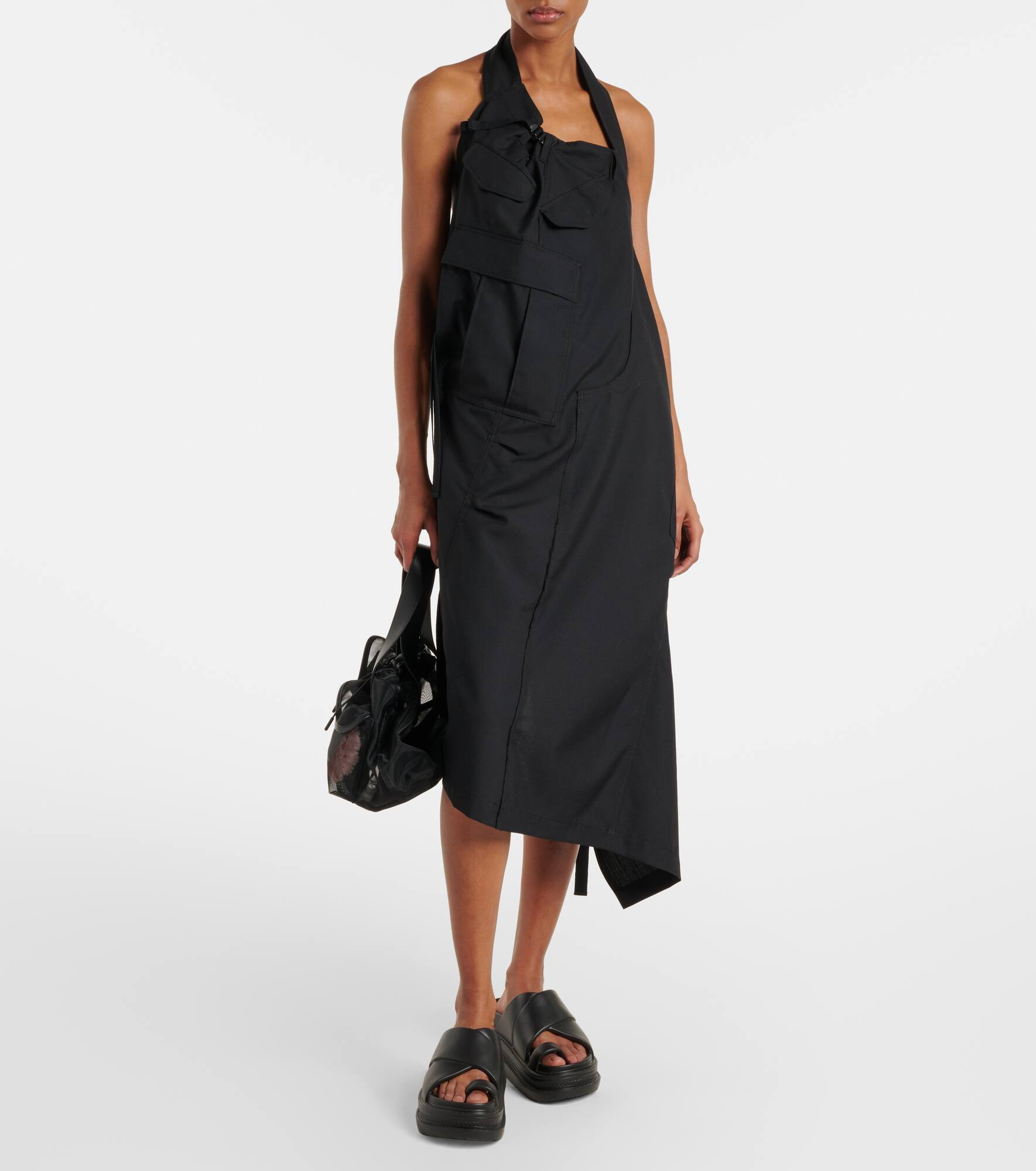 Halterneck wool midi dress - 2