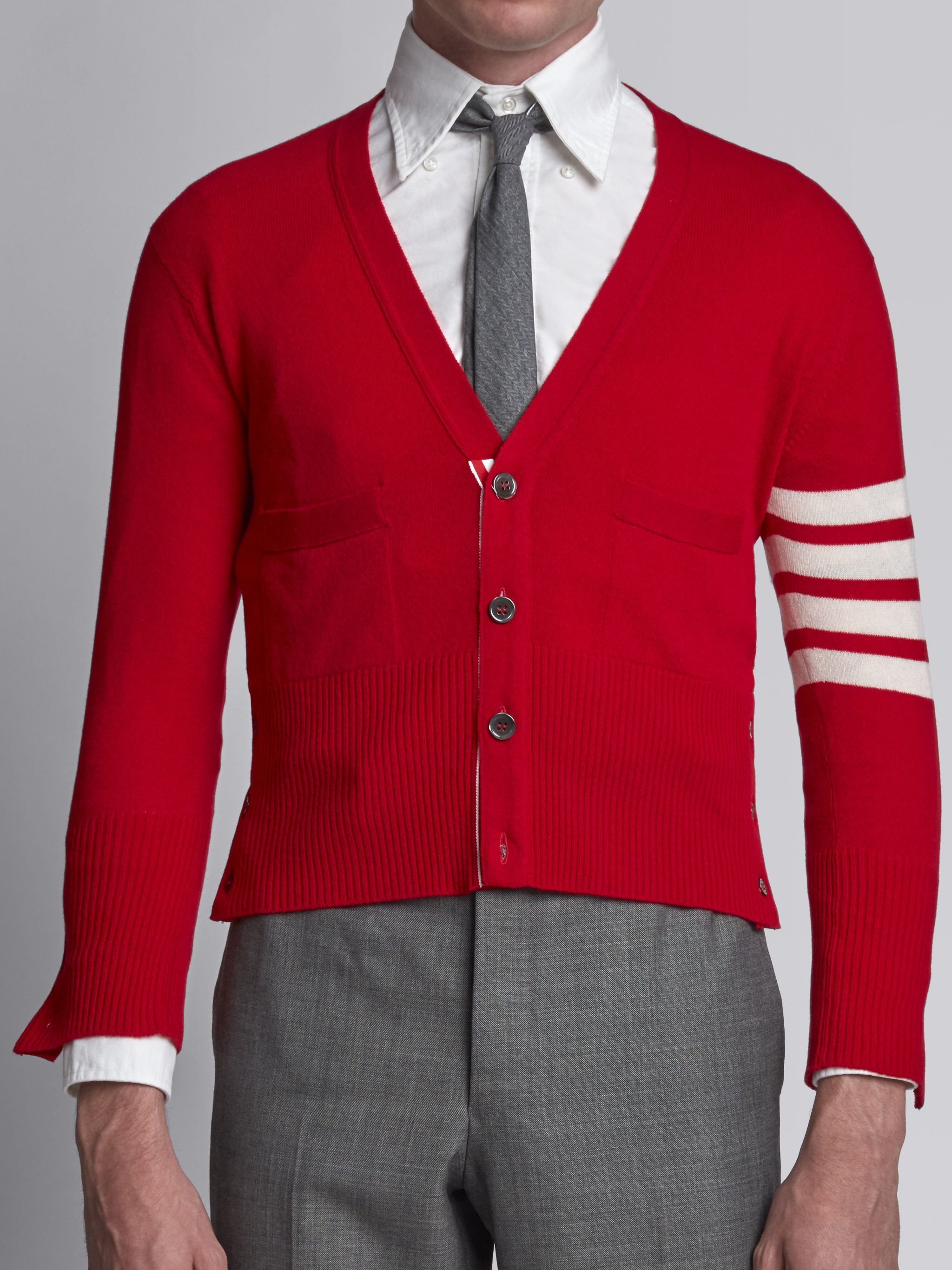 4-Bar Short Cashmere Cardigan - 1