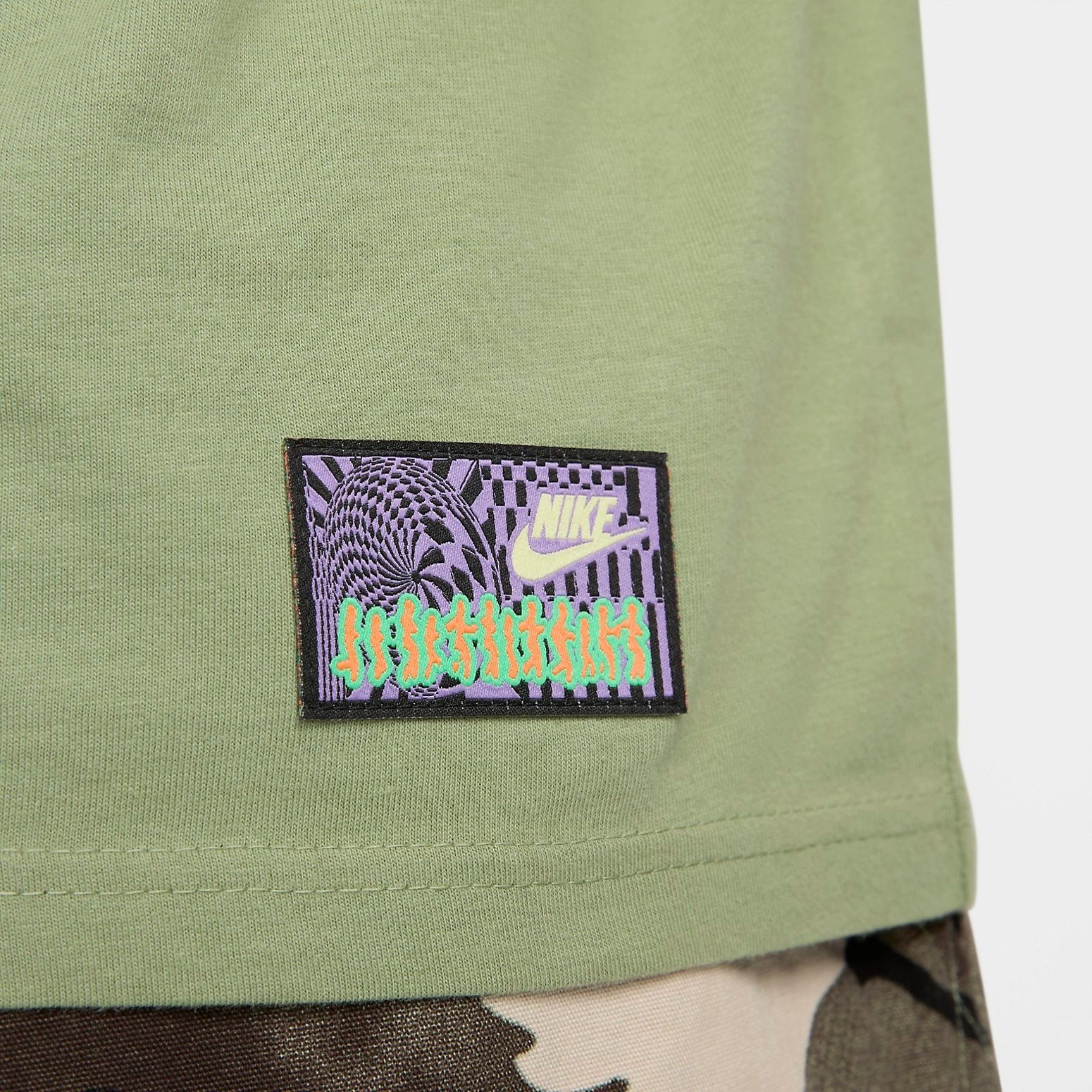 Nike Back Graffiti Logo T-Shirt 'Green' FB9787-386 - 2