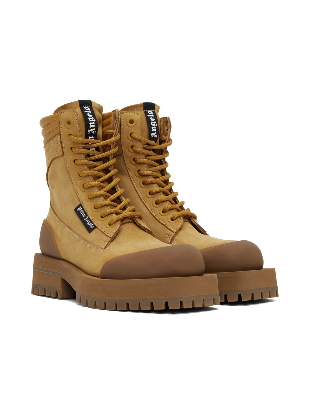 Tan Paneled Ankle Boots - 4