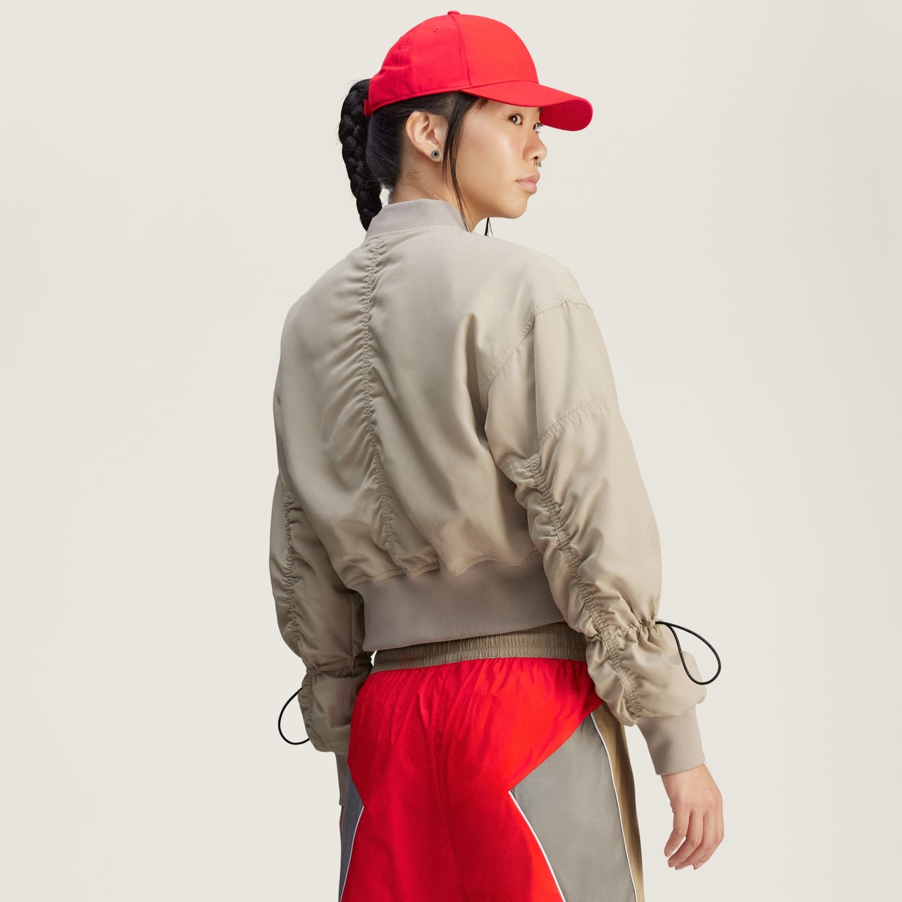 ジャケット adidas by Stella McCartney Truenature cropped bomber jacket Truenature cropped bomber jacket in beige - Adidas By Stella