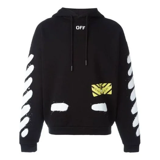 Off-White Graffiti Stripe Hoodec Fleece Men Black OMBB009S171920231001 - 1