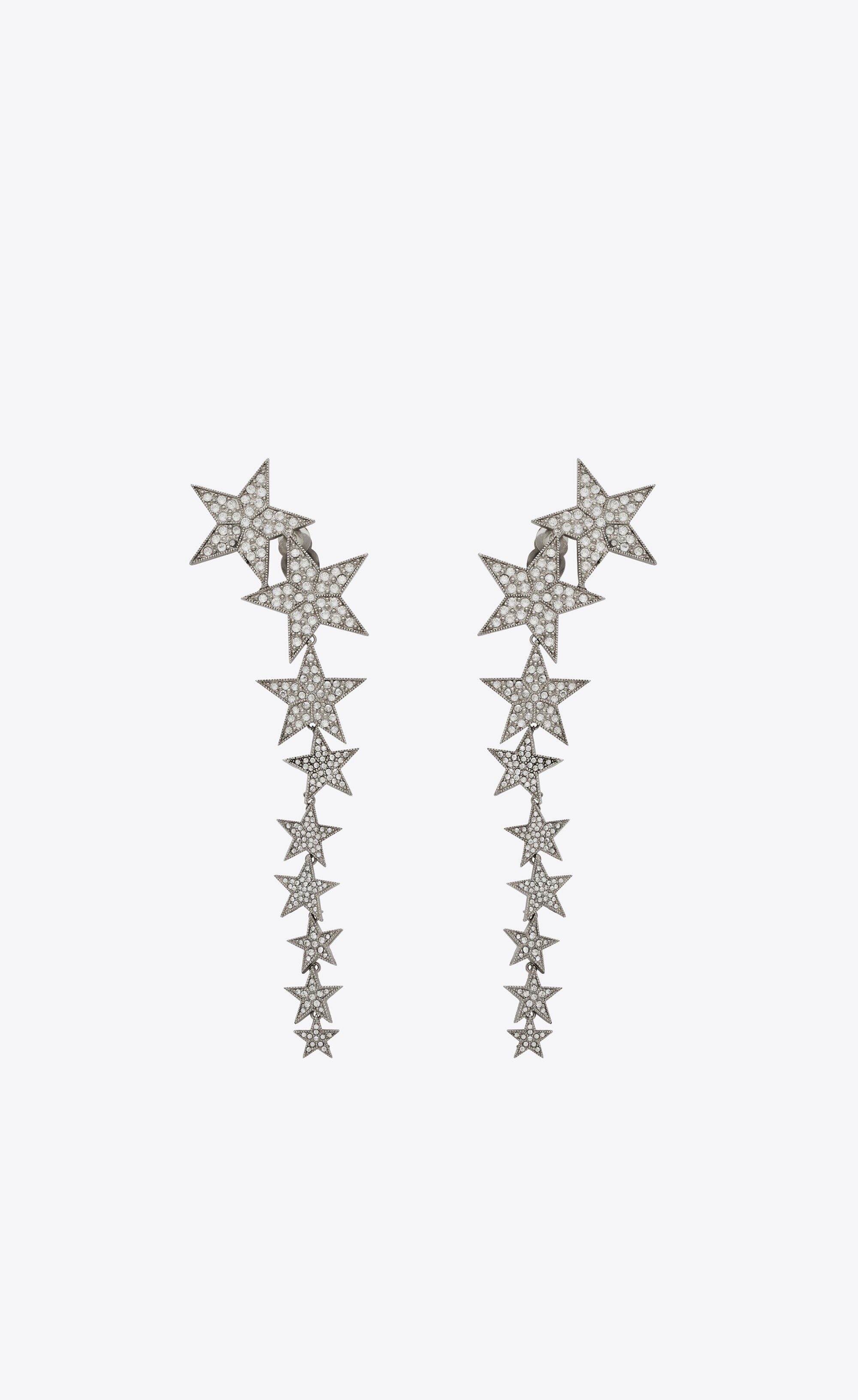 long falling star earrings in metal - 1