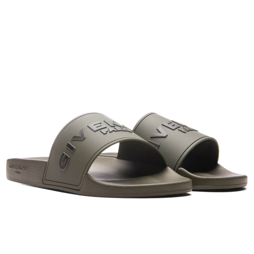 GIVENCHY SLIDE FLAT SANDALS - KHAKI - 3