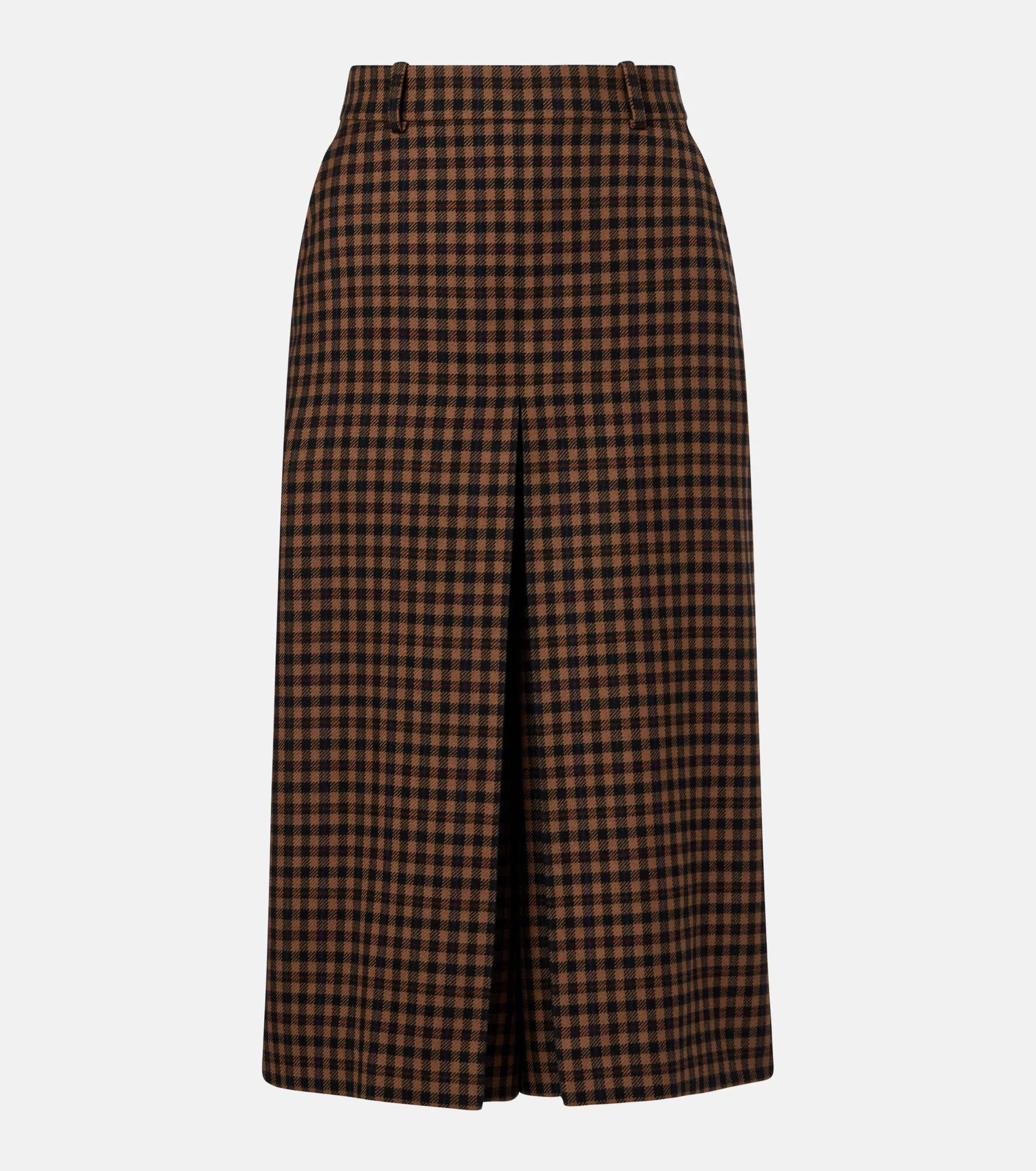 Gingham mid-rise wool culottes - 1