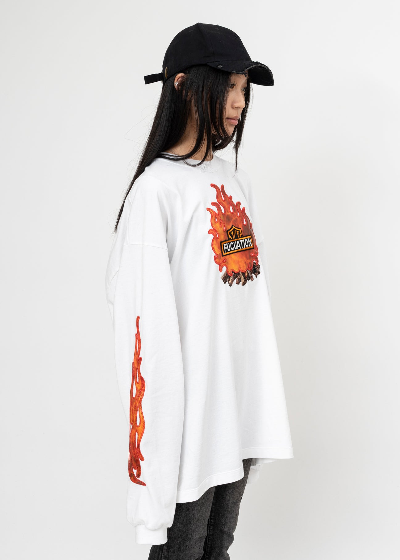WHITE DOUBLET 1/F FLUCTUATION LENTICULAR L/S T-SHIRT - 2