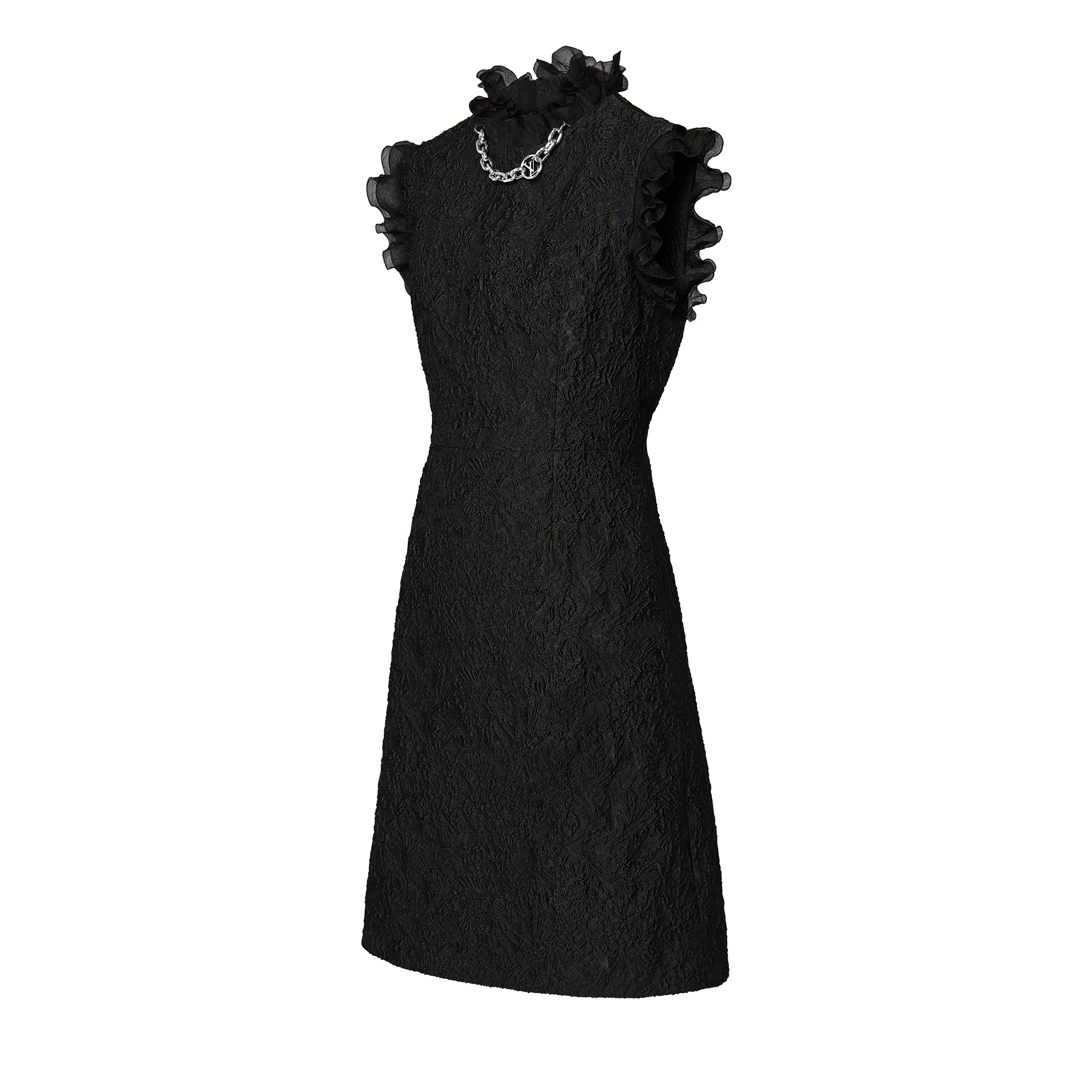 Fin Flounce Jacquard Dress - 2