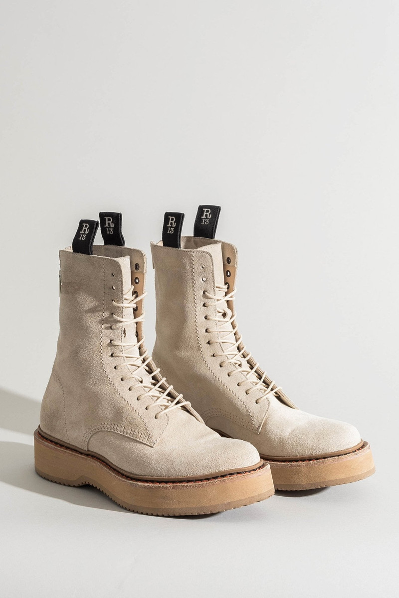 SINGLE STACK BOOT - KHAKI SUEDE 1