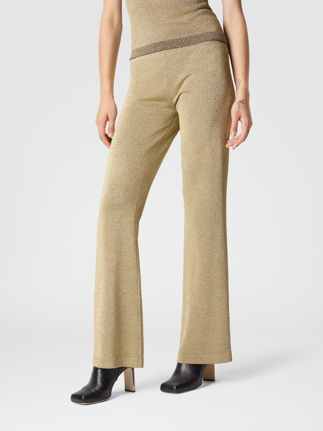 Flare trousers in glitter-effect viscose - 4