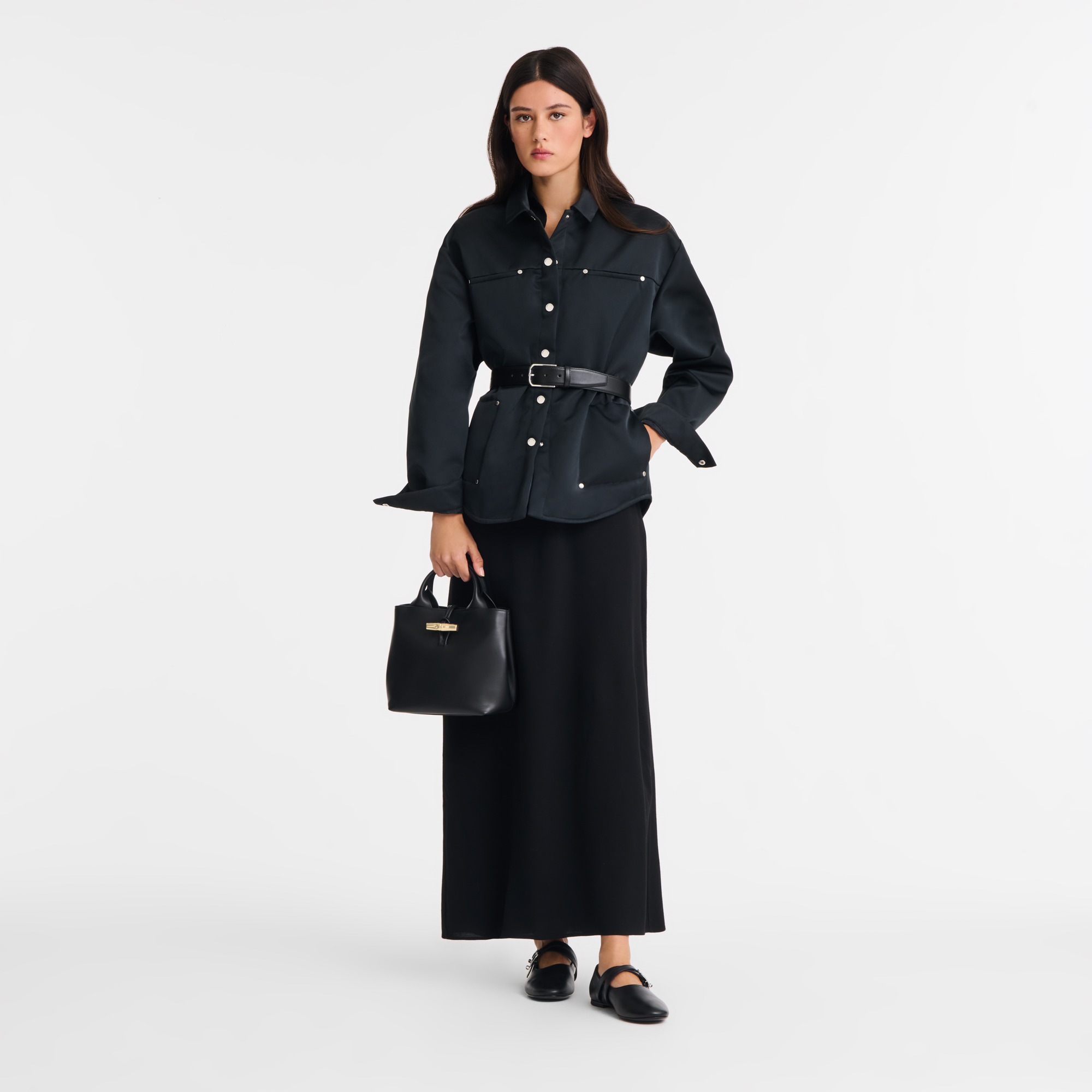 Le Roseau S Handbag Black - Leather - 2