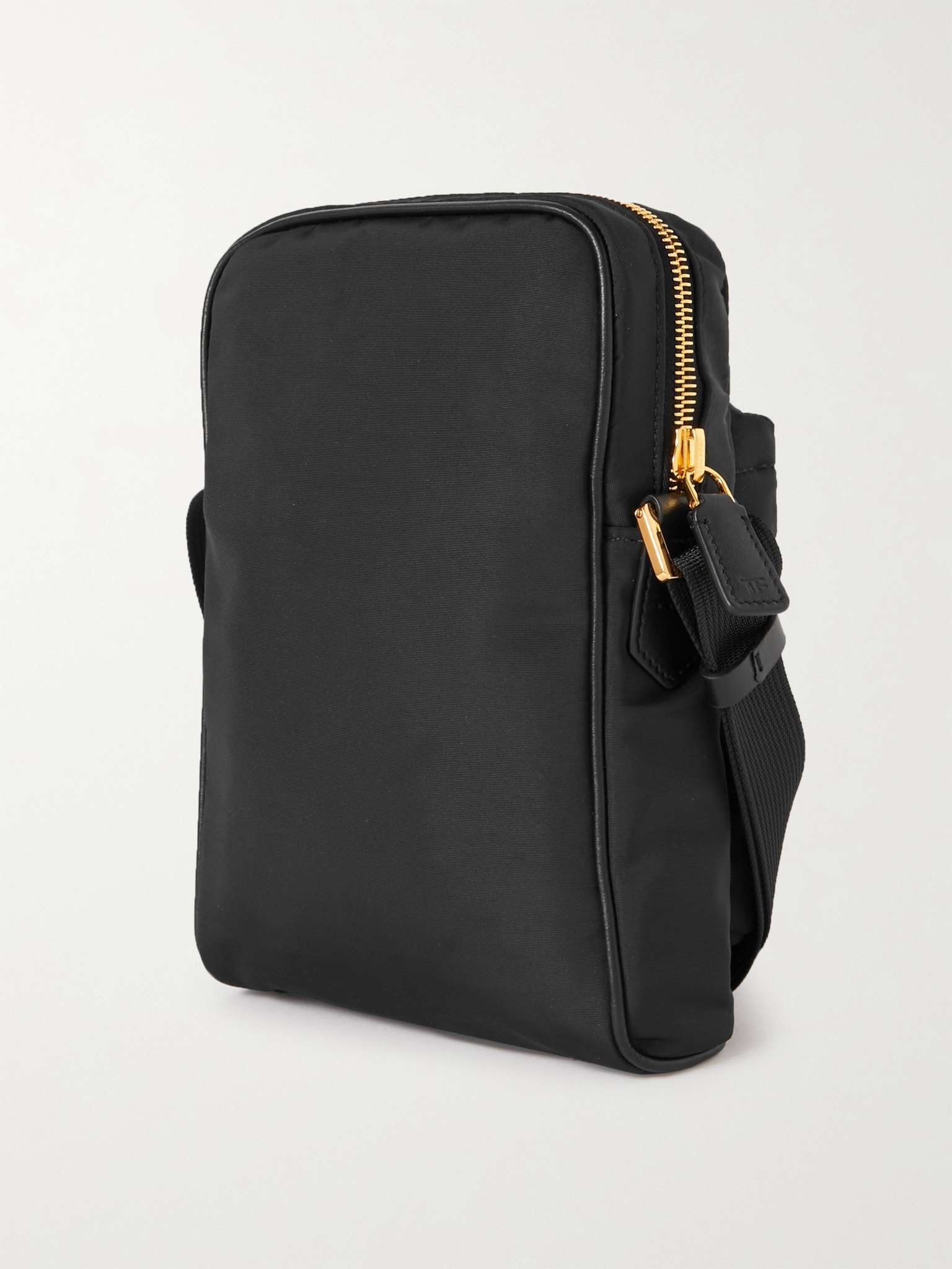 Leather-Trimmed Nylon Messenger Bag - 4