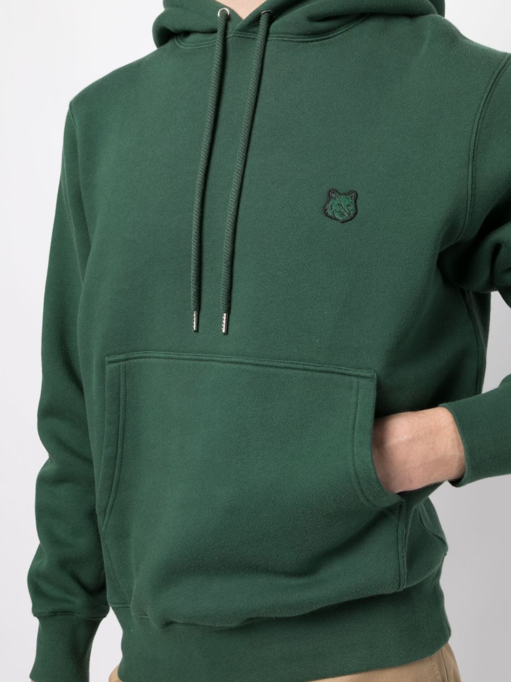 logo-patch cotton hoodie - 5