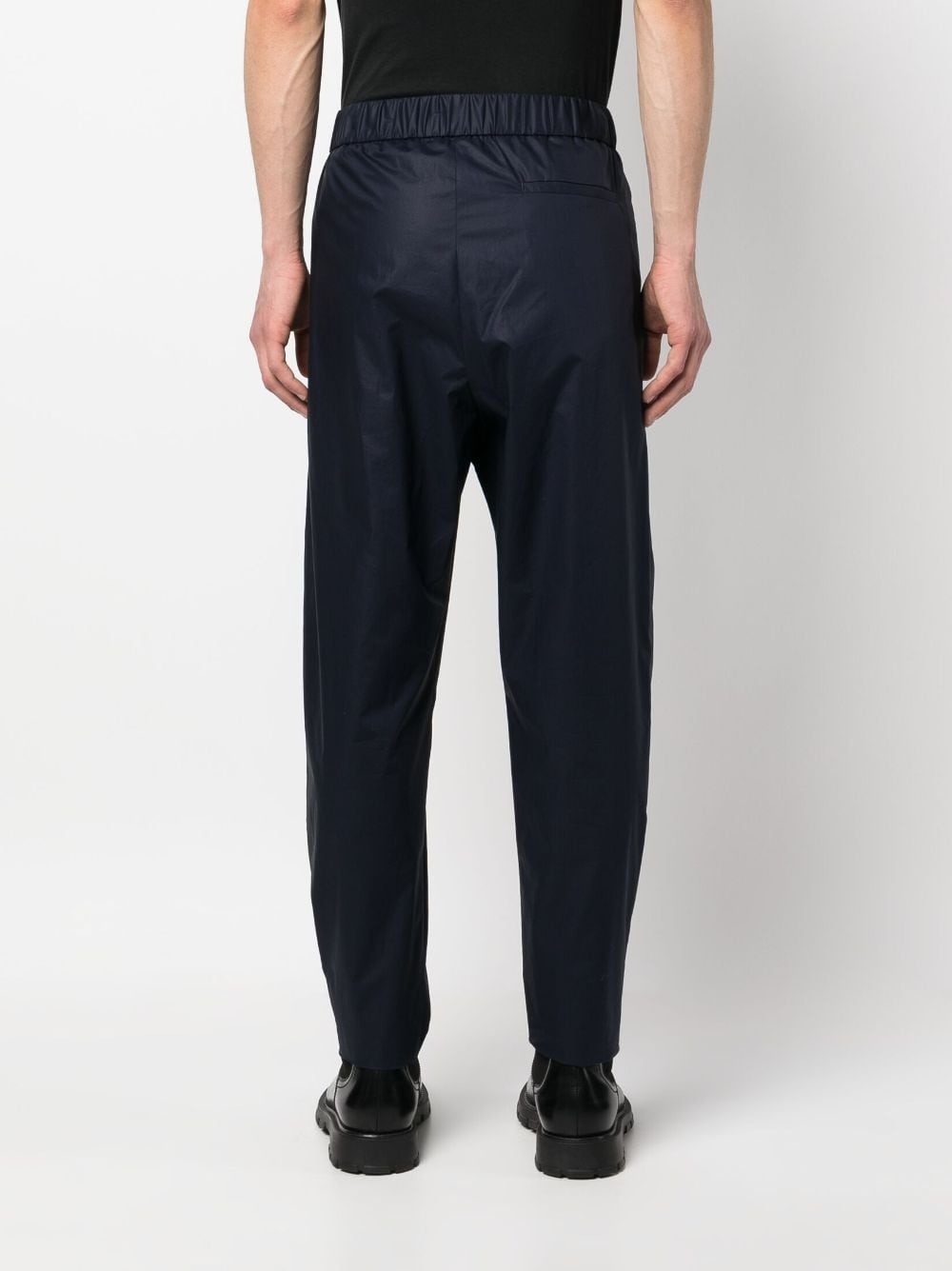 elasticated-waist cotton trousers - 4