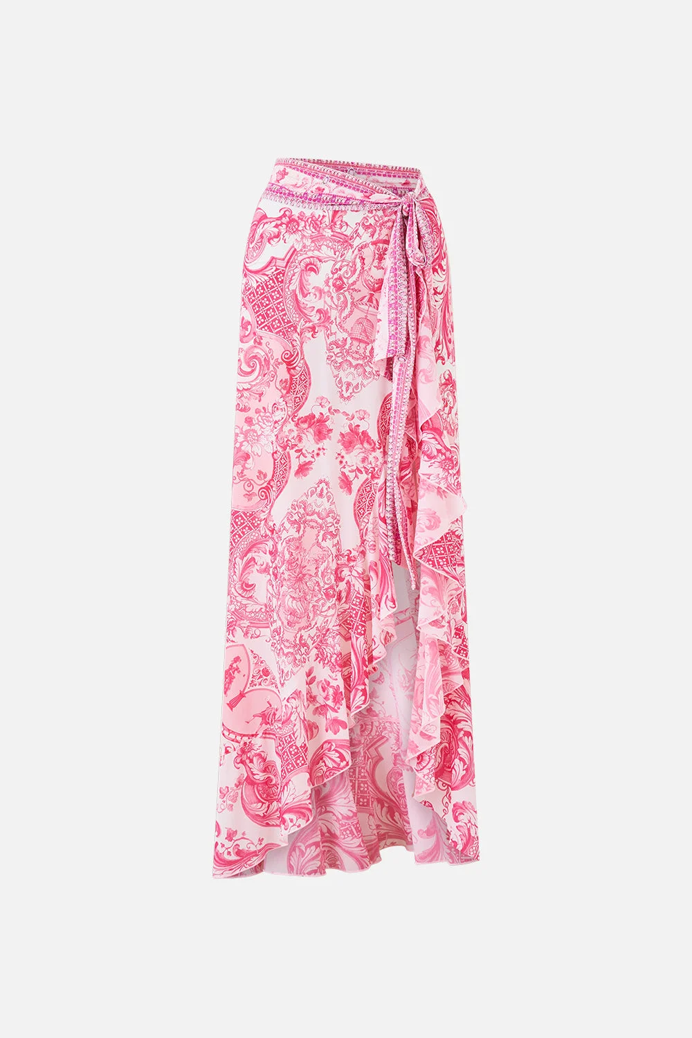 LONG SARONG W TIE WAIST AND FRILL EDGE LIVIN LA VIDA ROSA - 1