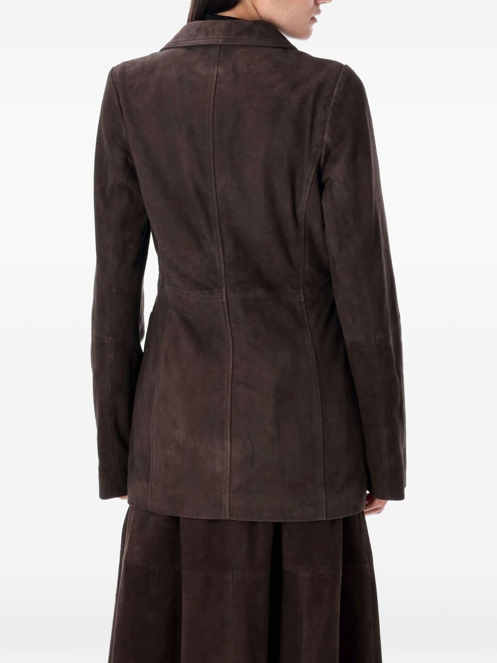suede single-breasted blazer - 2