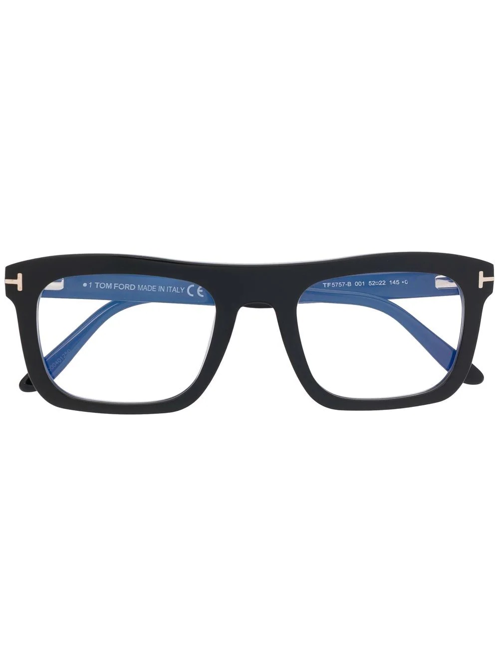 polished-effect square-frame glasses - 1