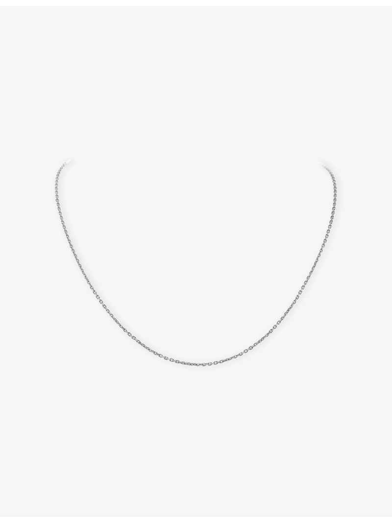 Angle Filed Trace Chain 18ct White Gold Necklace 1