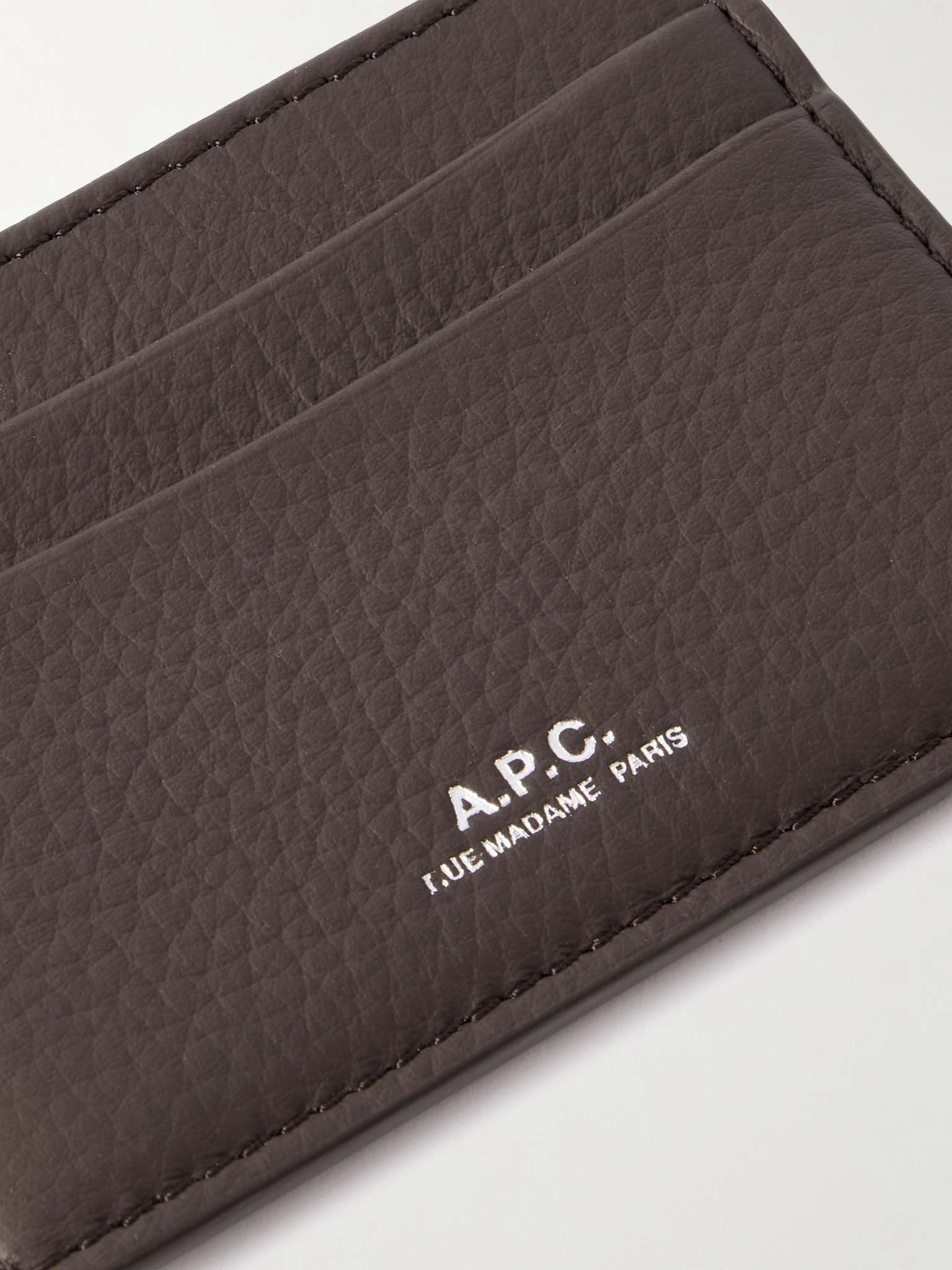Logo-Print Full-Grain Leather Cardholder - 3