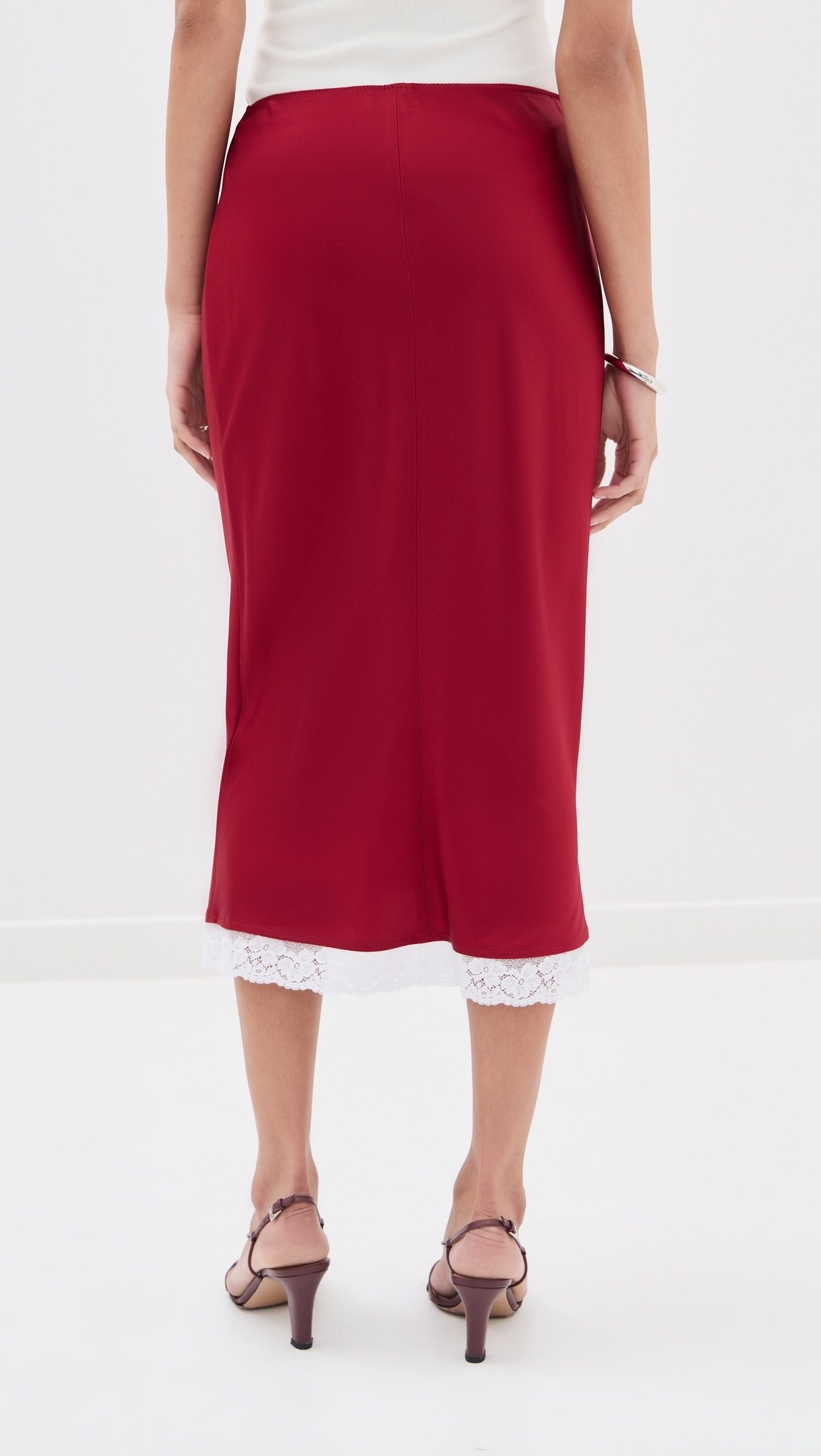 Lace Trim Slip Skirt - 3