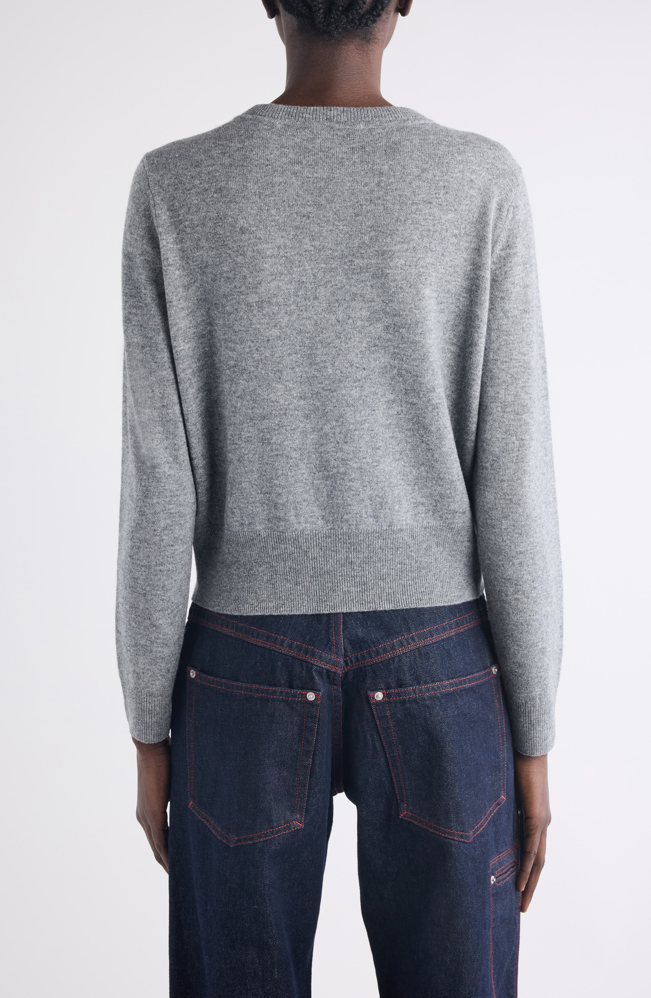 Isabel Marant Idesia Merino Wool & Cashmere Cardigan in Light Grey at Nordstrom - 3