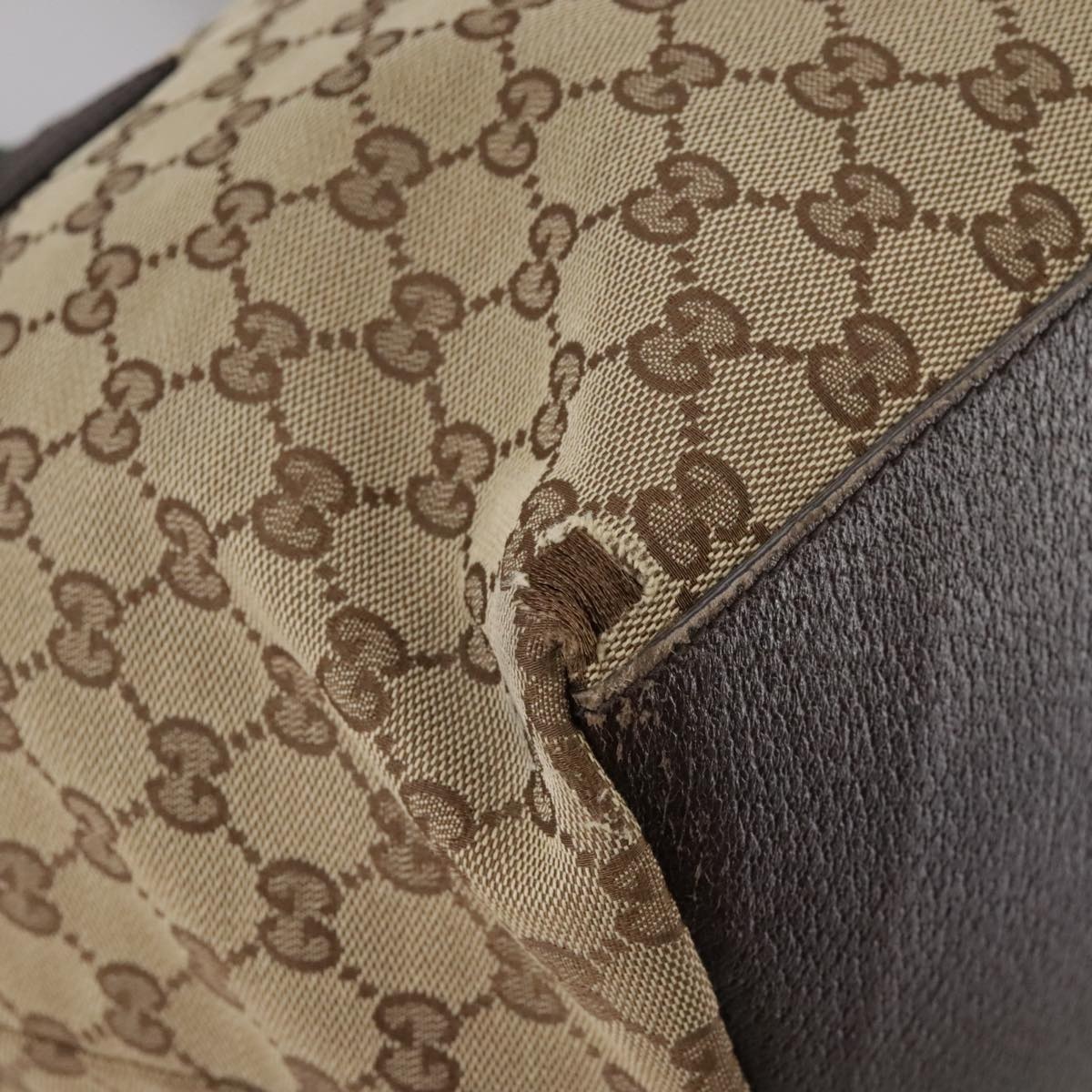 GUCCI GG Canvas Web Sherry Line Tote Bag Beige Silver - 9