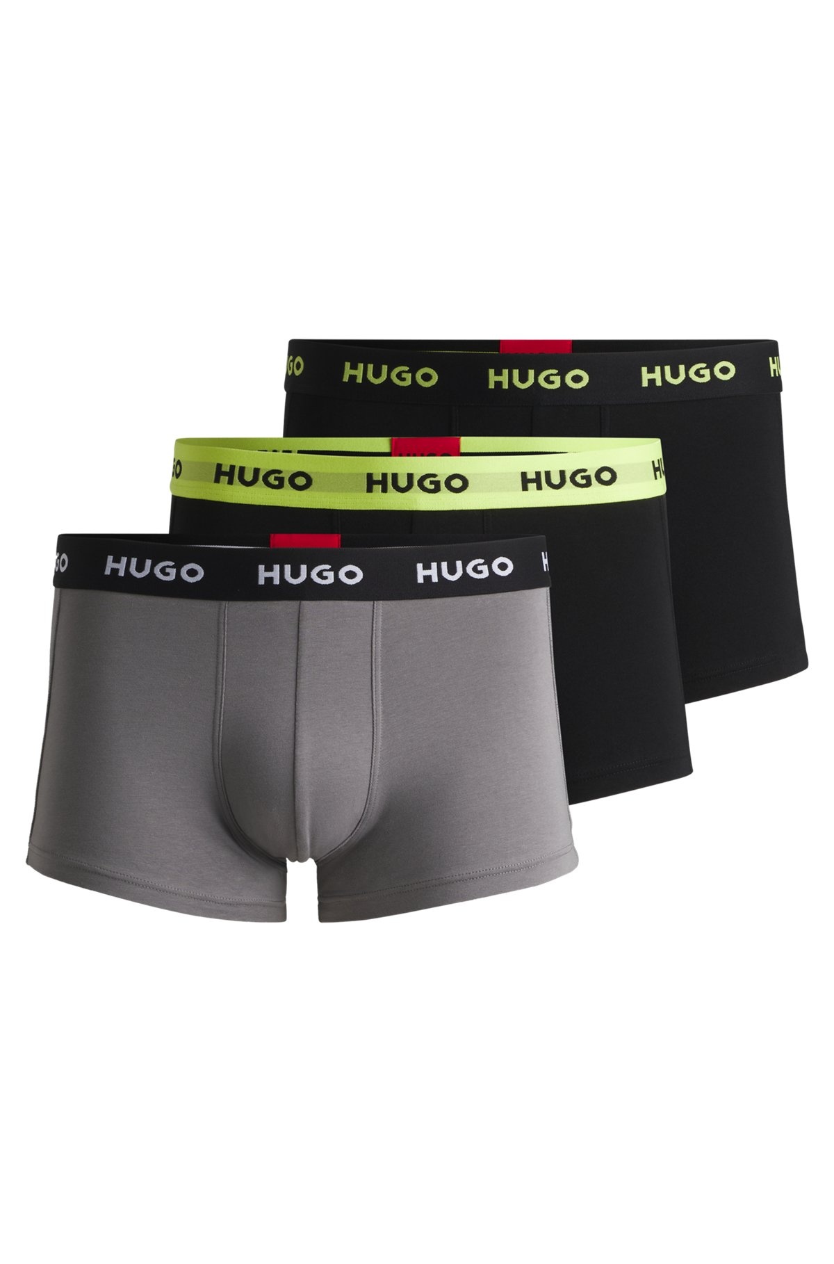 THREE-PACK OF STRETCH-COTTON TRUNKS WITH LOGO WAISTBANDS - 1