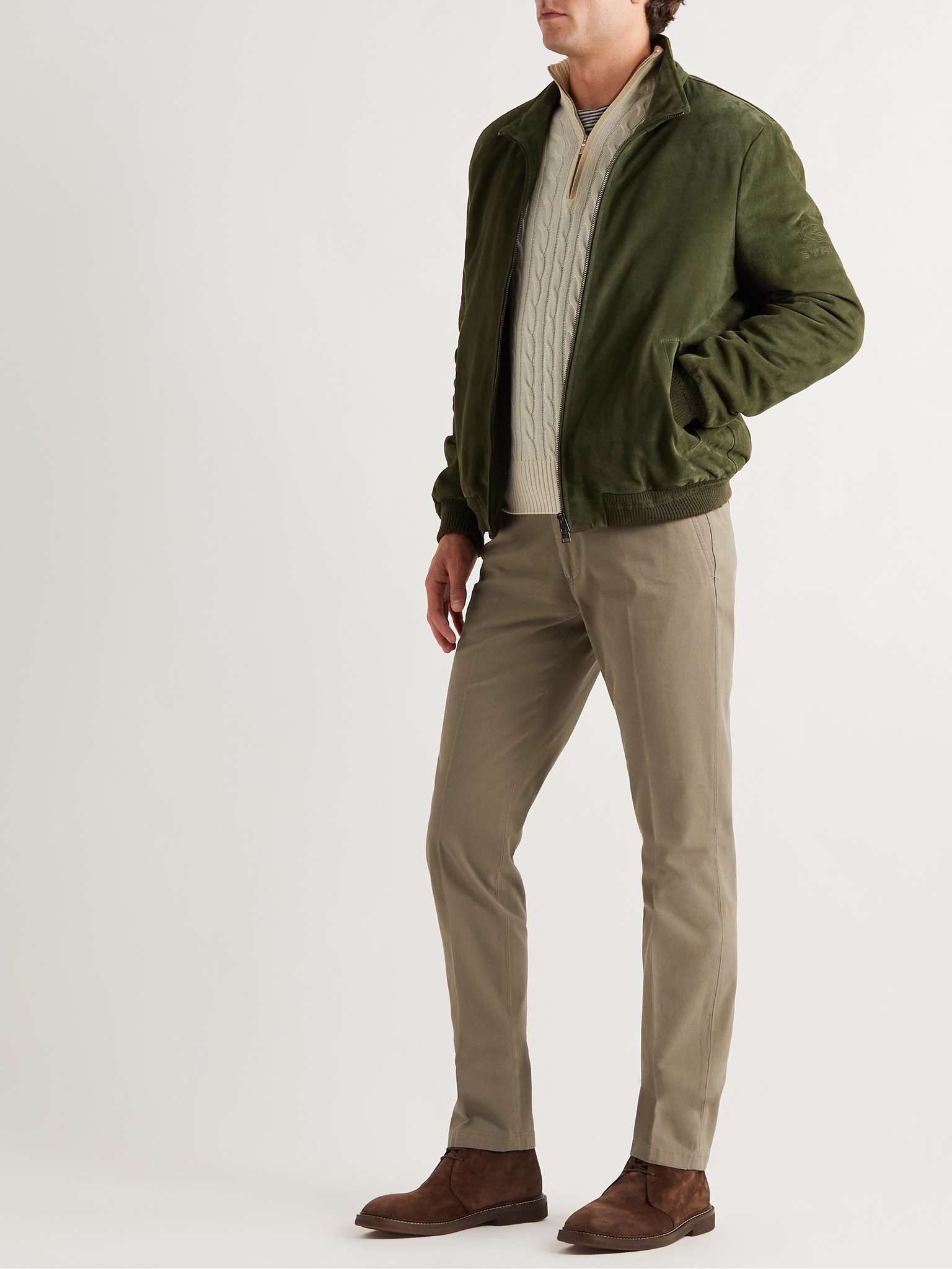 Slim-Fit Stretch-Cotton Jacquard Chinos - 2