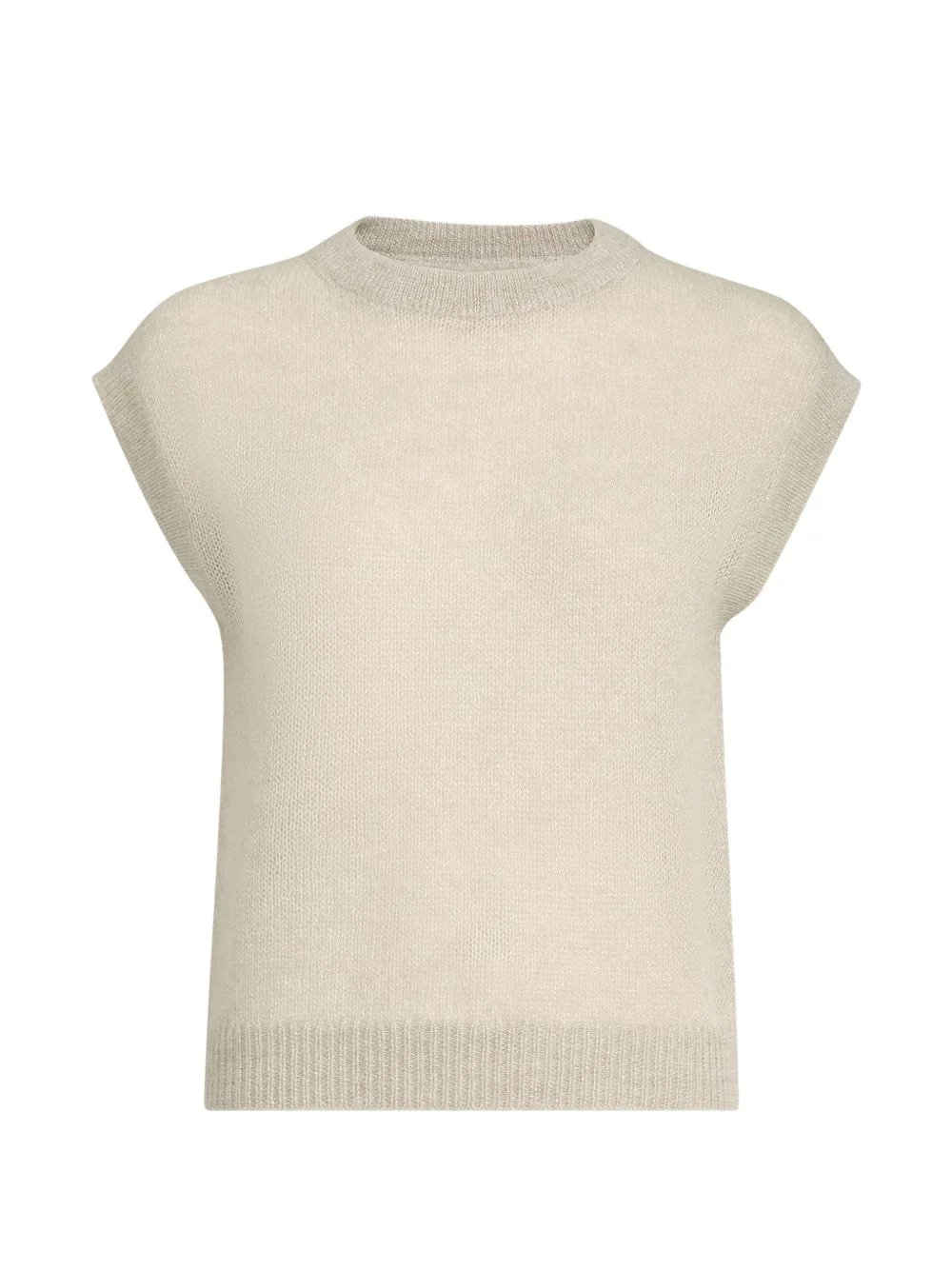 sparkling mohair and wool knit T-shirt with monili - 1
