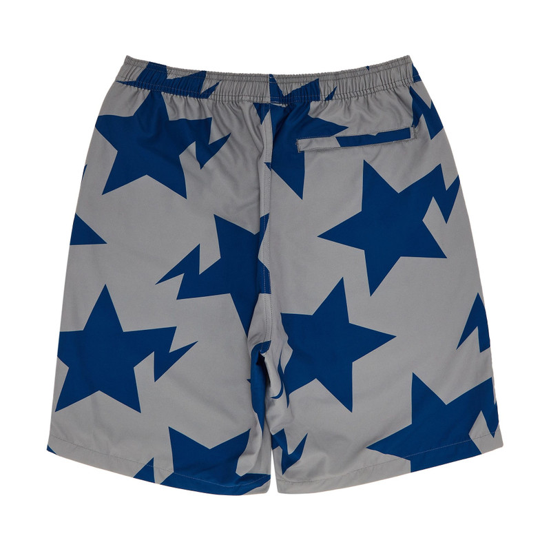 A BATHING APE® BAPE Sta Pattern Beach Shorts 'Grey/Blue' outlook