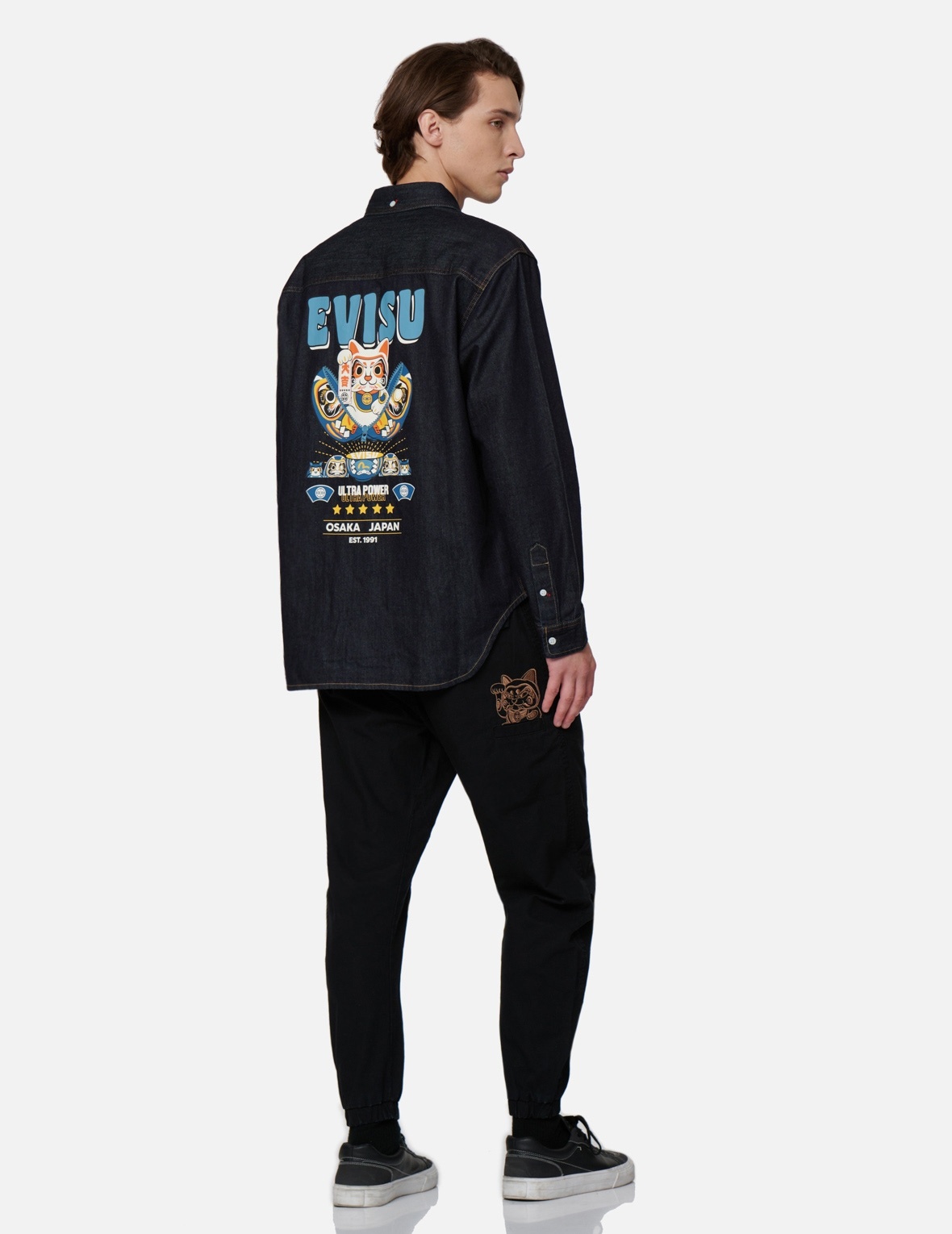 SEAGULL AND FORTUNE CAT EMBROIDERY TROUSERS - 3